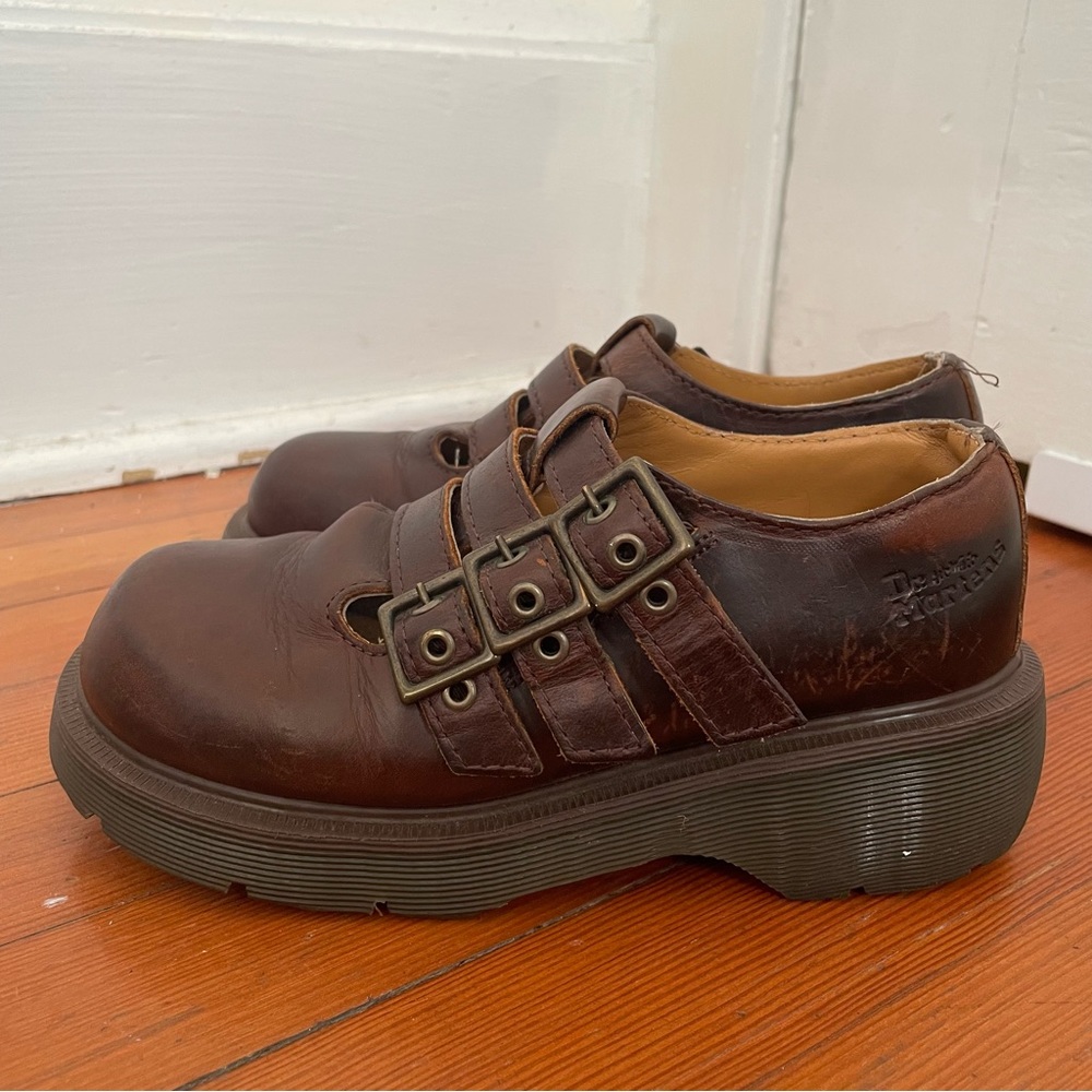 Vntg 90’s made in England Dr. Martens 3 buckle Mary Jane’s. UK3, US 5.